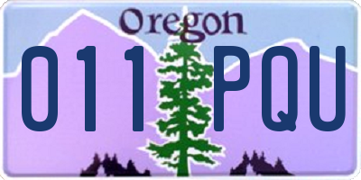 OR license plate 011PQU
