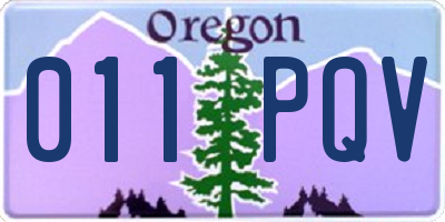 OR license plate 011PQV