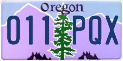 OR license plate 011PQX