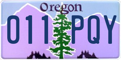 OR license plate 011PQY