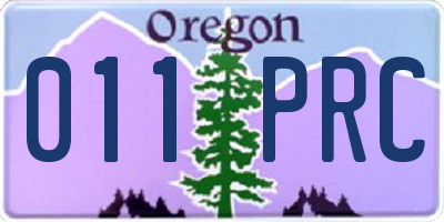 OR license plate 011PRC