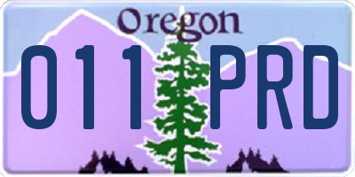 OR license plate 011PRD