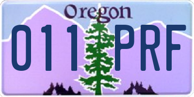 OR license plate 011PRF