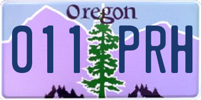 OR license plate 011PRH