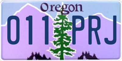 OR license plate 011PRJ