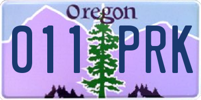 OR license plate 011PRK
