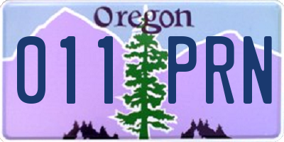 OR license plate 011PRN