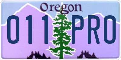 OR license plate 011PRO