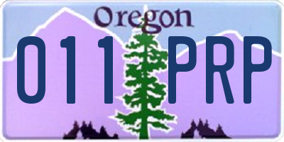 OR license plate 011PRP