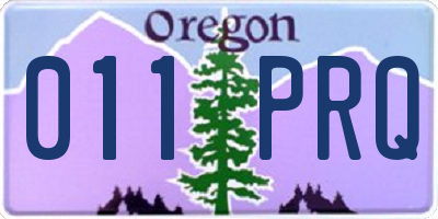 OR license plate 011PRQ