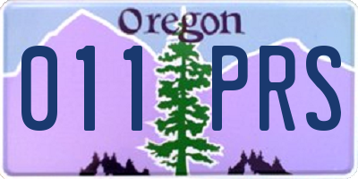 OR license plate 011PRS