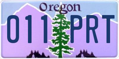 OR license plate 011PRT