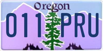 OR license plate 011PRU