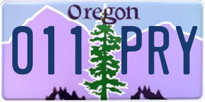 OR license plate 011PRY