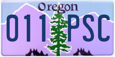 OR license plate 011PSC