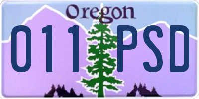 OR license plate 011PSD