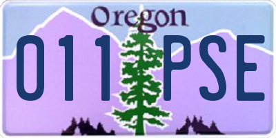 OR license plate 011PSE