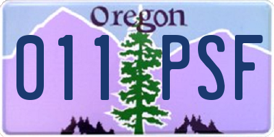 OR license plate 011PSF