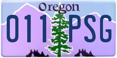 OR license plate 011PSG