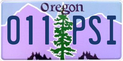 OR license plate 011PSI