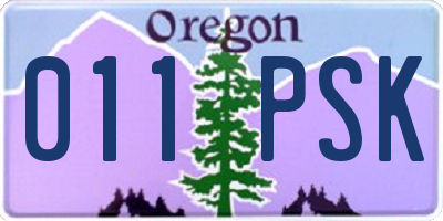 OR license plate 011PSK