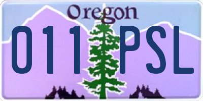 OR license plate 011PSL