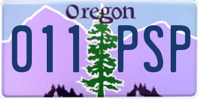 OR license plate 011PSP