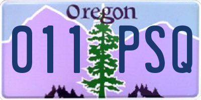 OR license plate 011PSQ