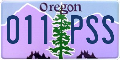 OR license plate 011PSS