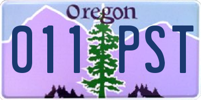 OR license plate 011PST