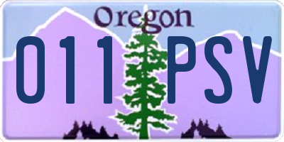 OR license plate 011PSV