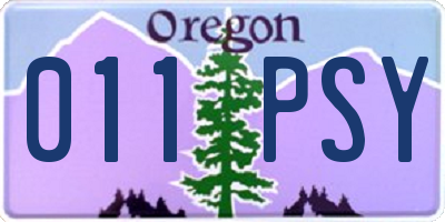 OR license plate 011PSY