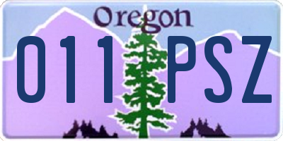 OR license plate 011PSZ