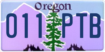 OR license plate 011PTB