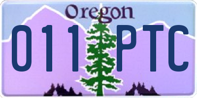 OR license plate 011PTC