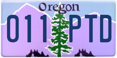 OR license plate 011PTD