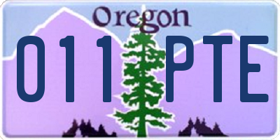 OR license plate 011PTE