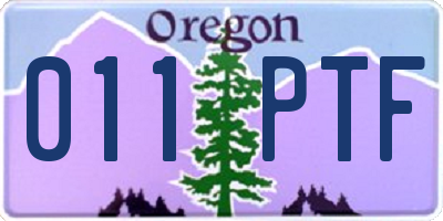 OR license plate 011PTF