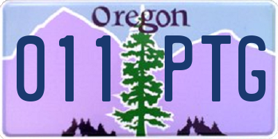 OR license plate 011PTG