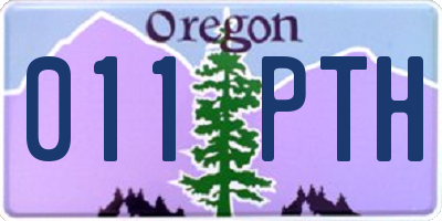 OR license plate 011PTH