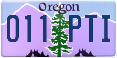 OR license plate 011PTI