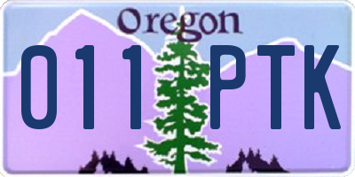 OR license plate 011PTK