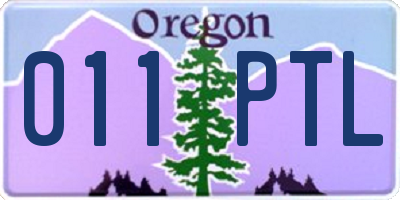 OR license plate 011PTL
