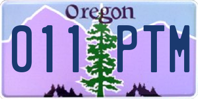 OR license plate 011PTM