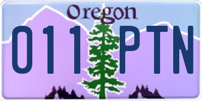 OR license plate 011PTN