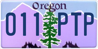 OR license plate 011PTP