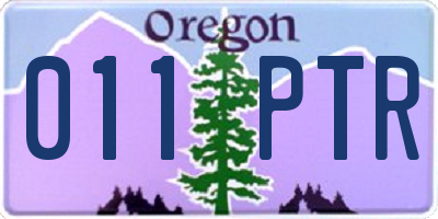OR license plate 011PTR