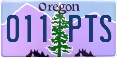 OR license plate 011PTS