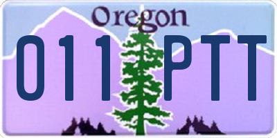 OR license plate 011PTT