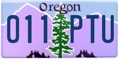 OR license plate 011PTU